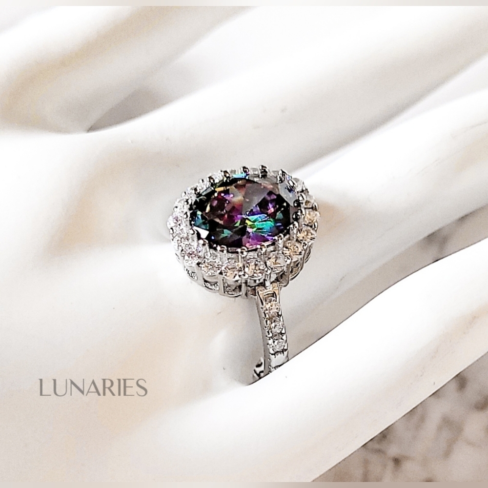 Multicolor Gemstone Silver Ring - Picture 6 of 11